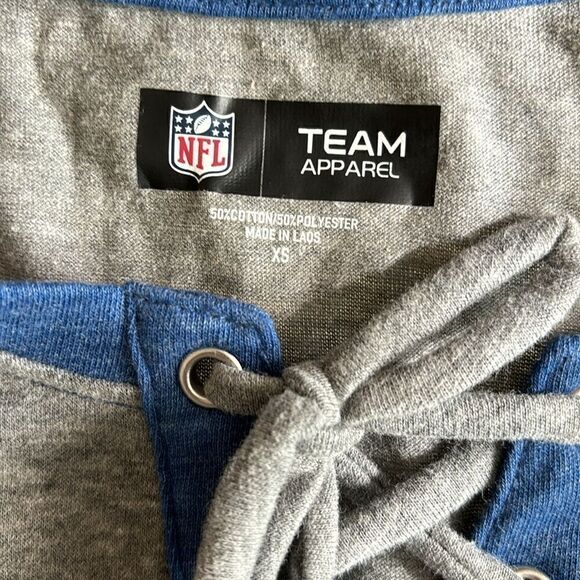 NWT Seattle Seahawks NFL Team Apparel 3/4 Sleeve Gray Lace Up T-Shirt Size XS - Picture 9 of 11